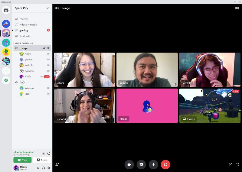 Video call light discord