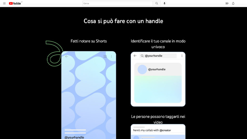 cosa sono gli handle di YouTube