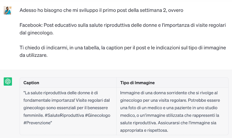 chatgpt per i social