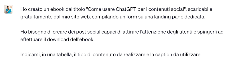 chatgpt per i social