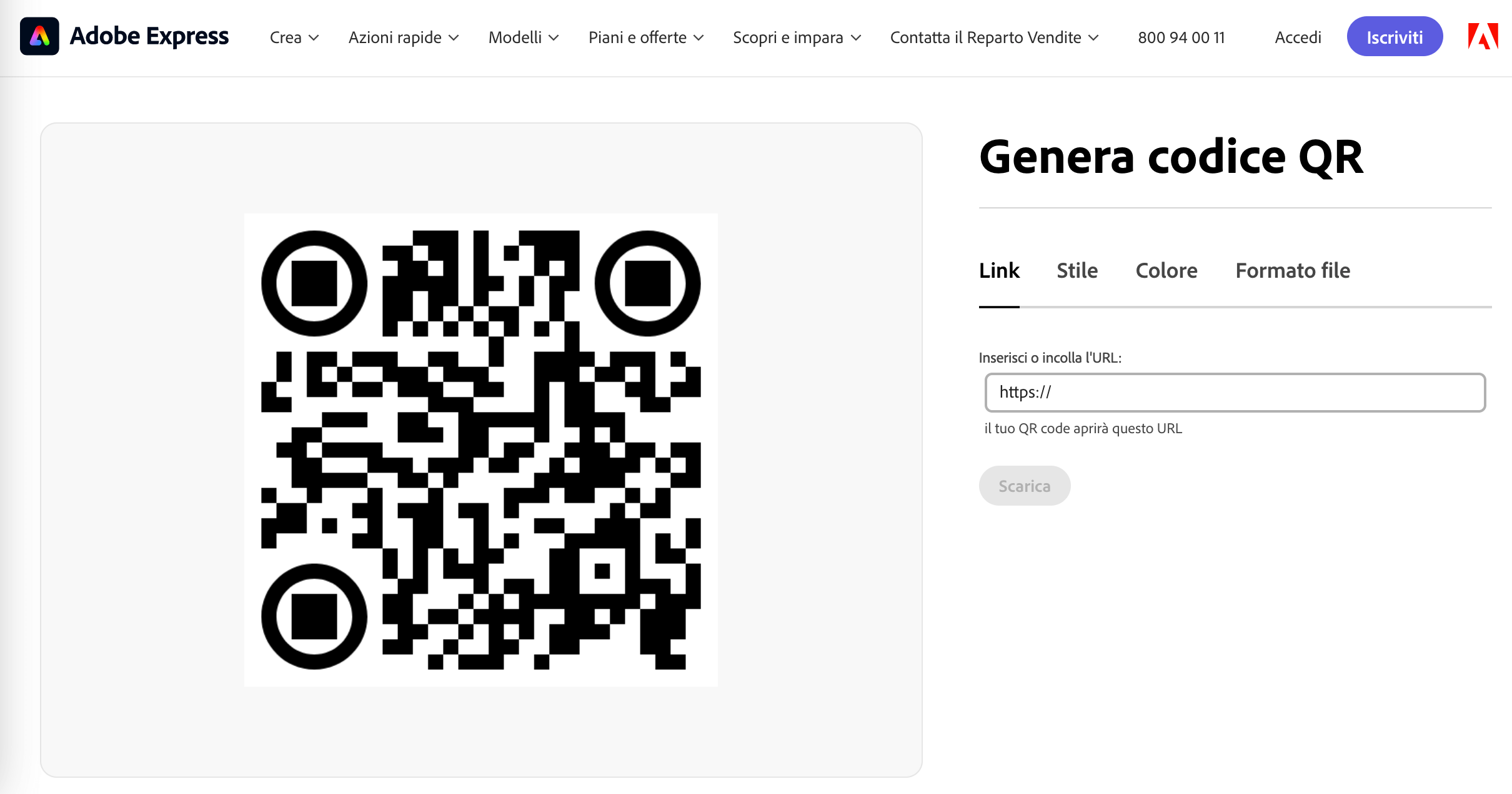 adobe genera cocide QR